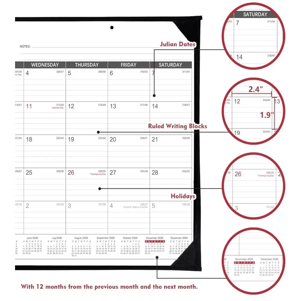 2026-2027 Desk Calendar - Roll Packaging Desk Calendar 2026-2027 (C236)